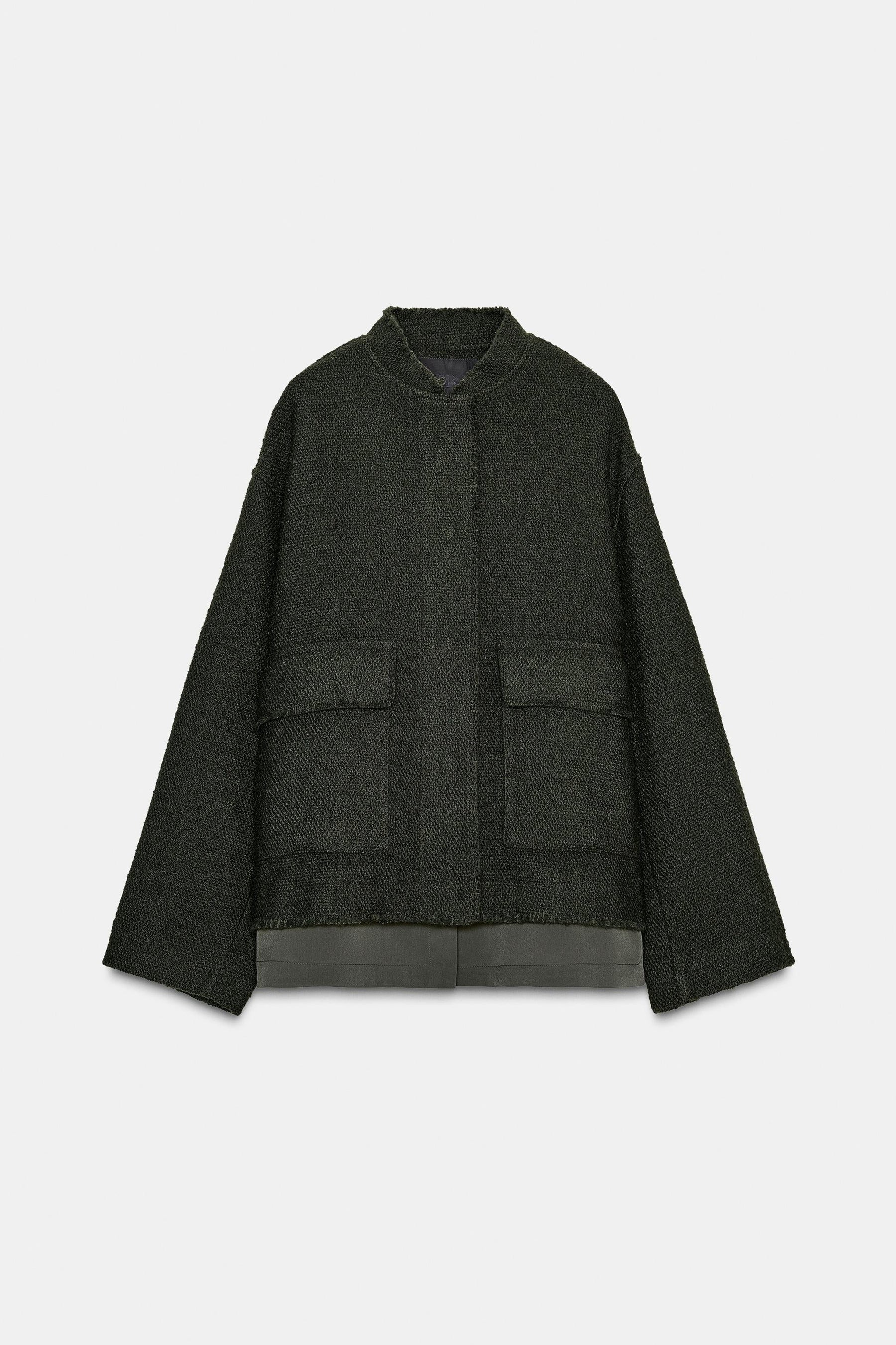 JACKE AUS STRUKTURIERTER WOLLMISCHUNG