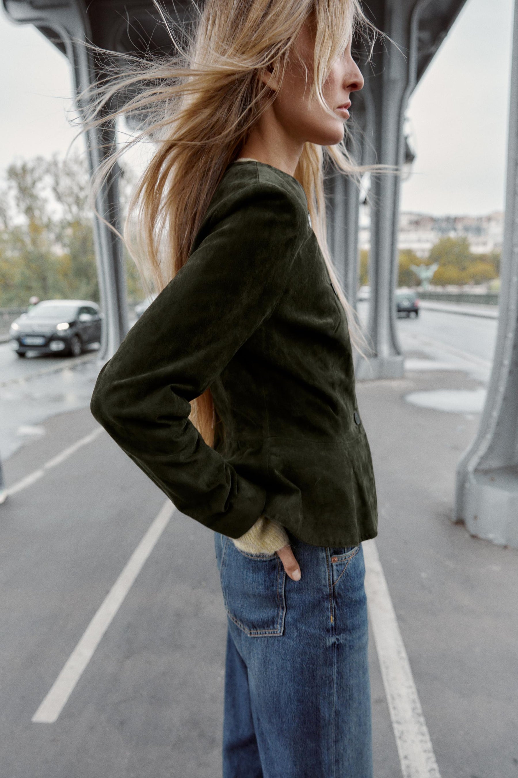 Lederjacke mit Etuis