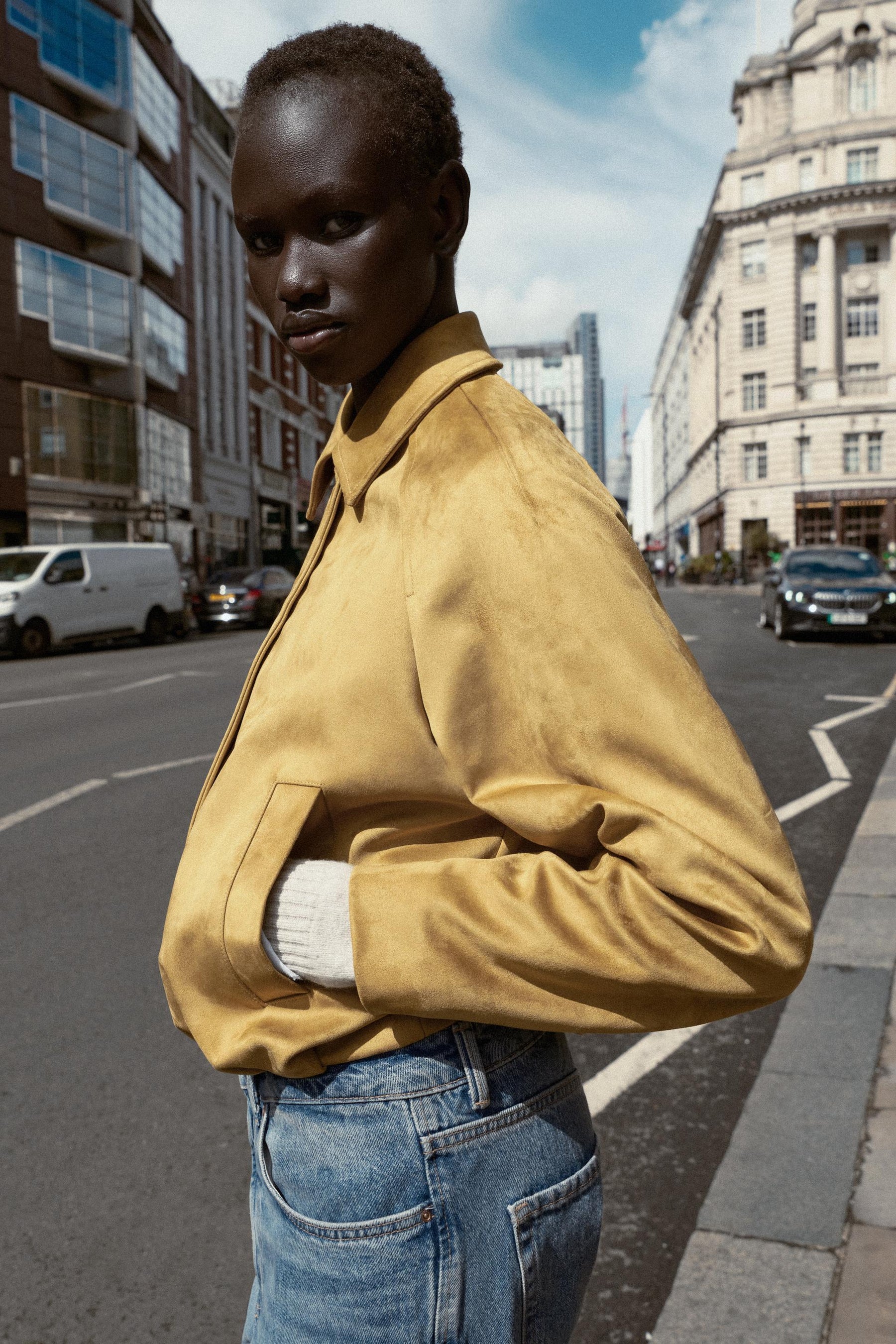 FAUX SUEDE BOMBER JACKET - Image 5