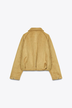 FAUX SUEDE BOMBER