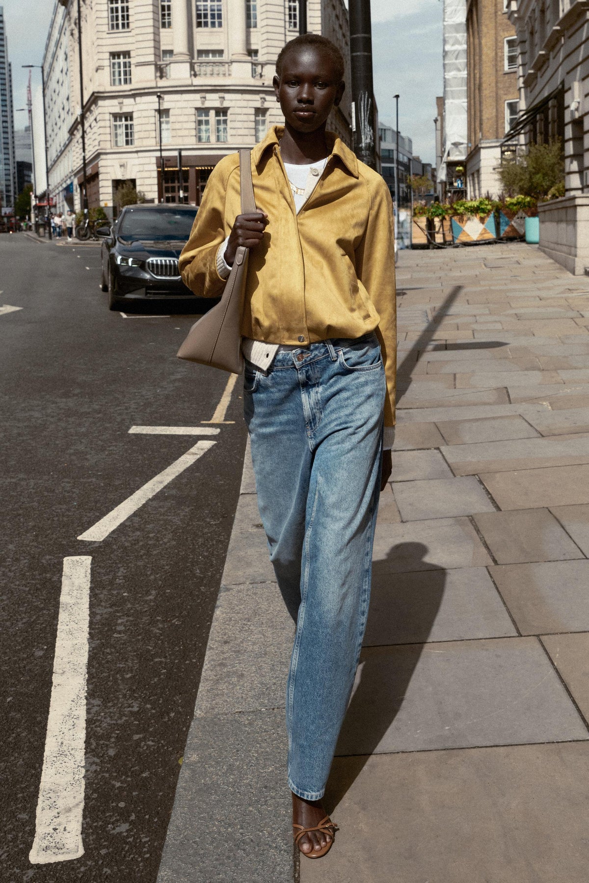 FAUX SUEDE BOMBER JACKET - Image 1