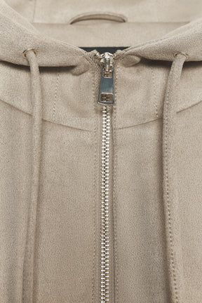 HOODED FAUX SUEDE BOMBER JACKET - Image 8