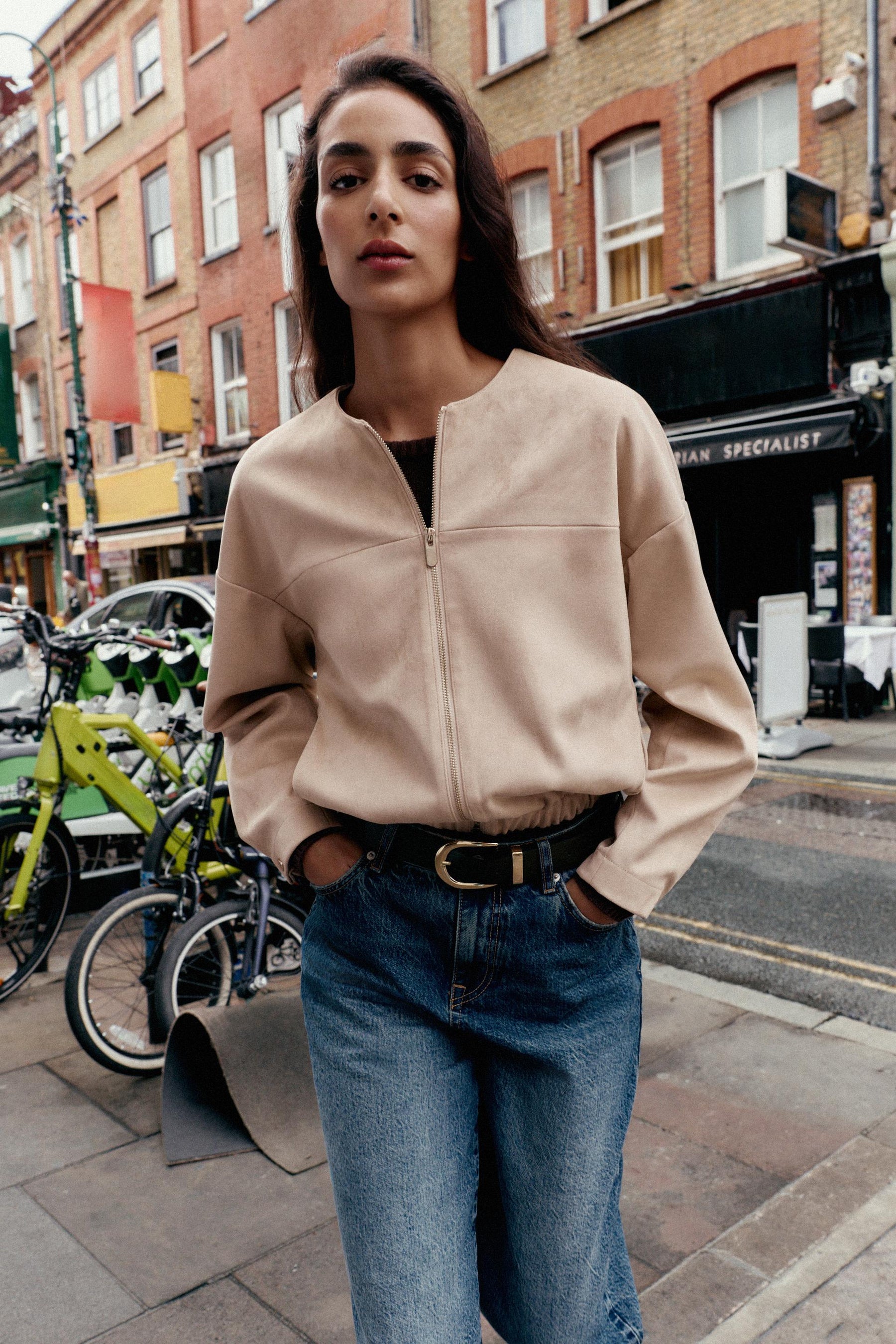 FAUX SUEDE BOMBER JACKET - Image 2