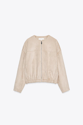 FAUX SUEDE BOMBER