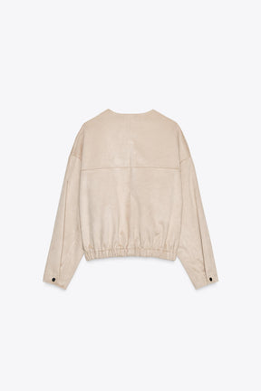 FAUX SUEDE BOMBER
