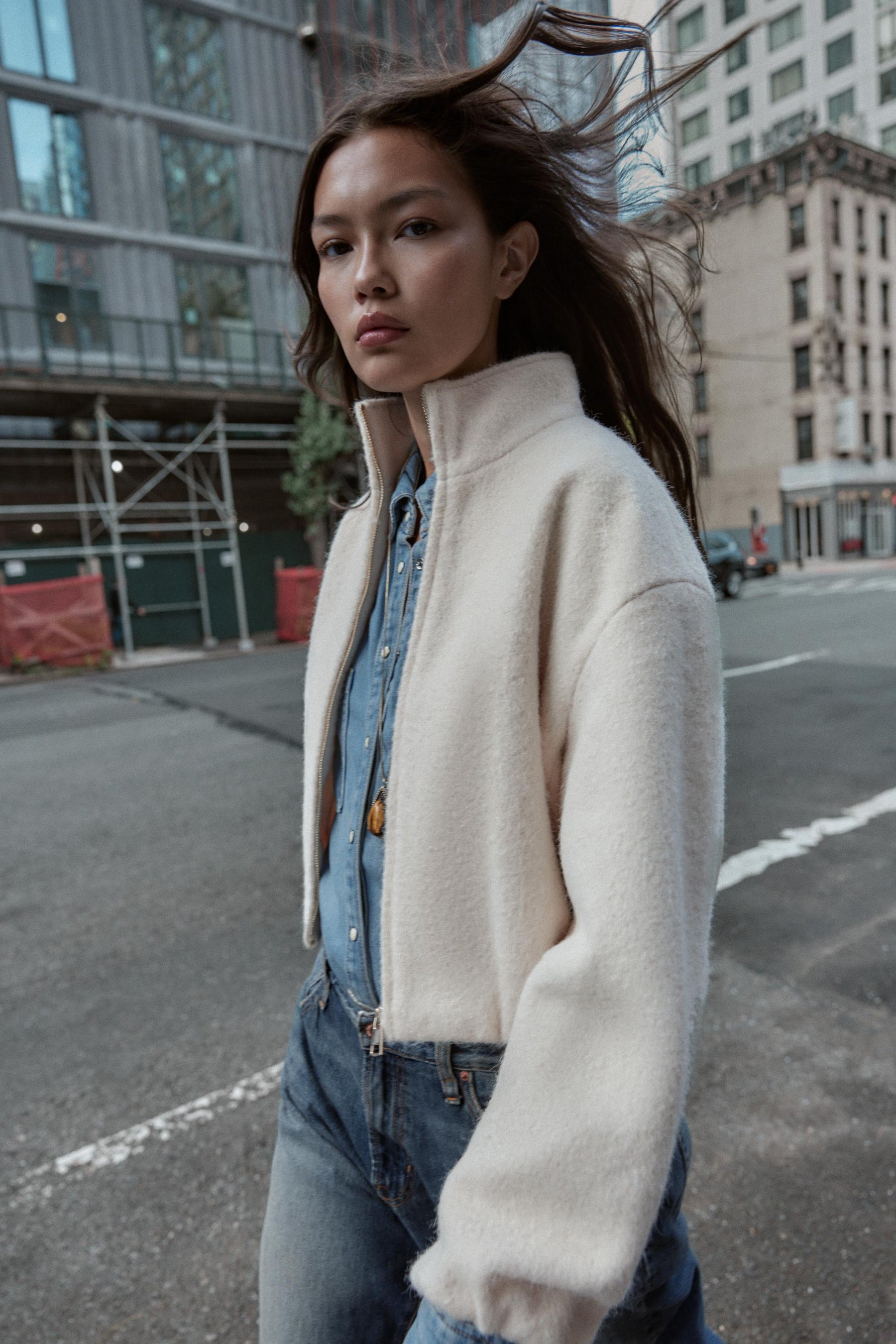 BOUCLÉ HIGH-NECK JACKET - Image 2