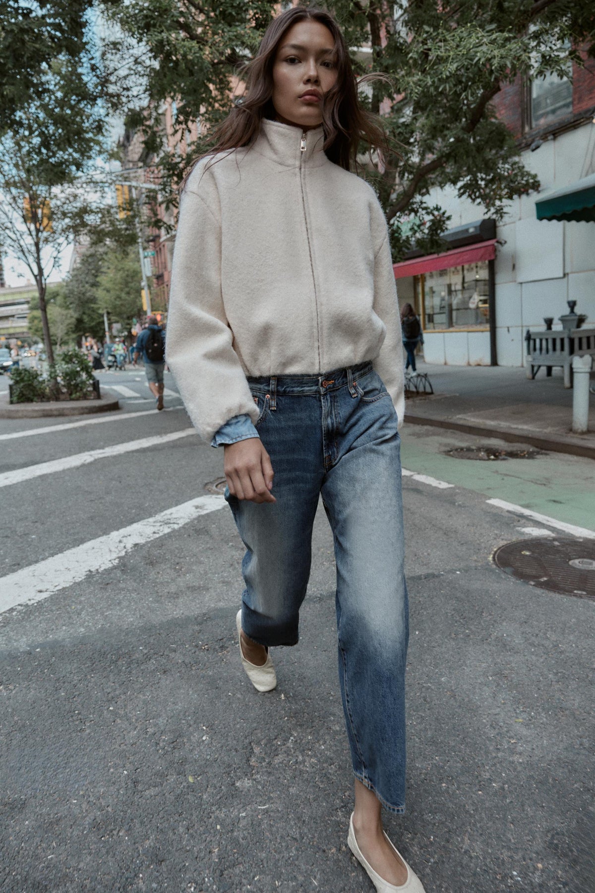 Bouclé High-Neck Jacket