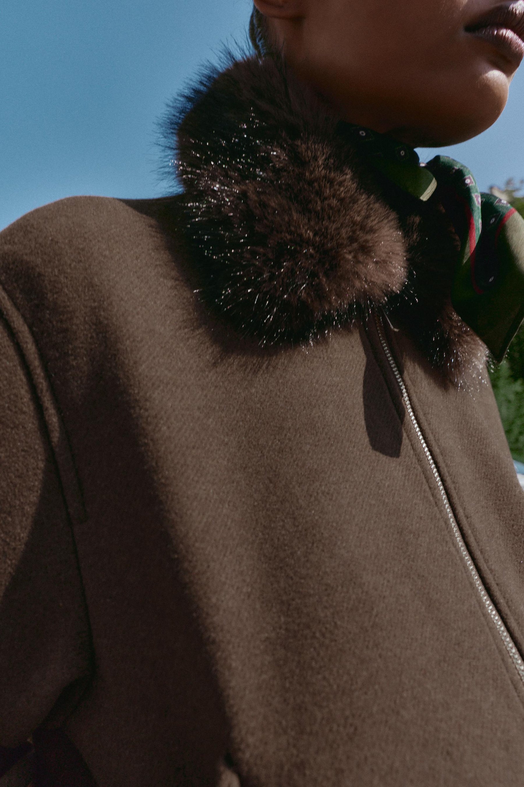 SOFT BOMBER JACKET WITH FAUX FUR COLLAR - Image 5