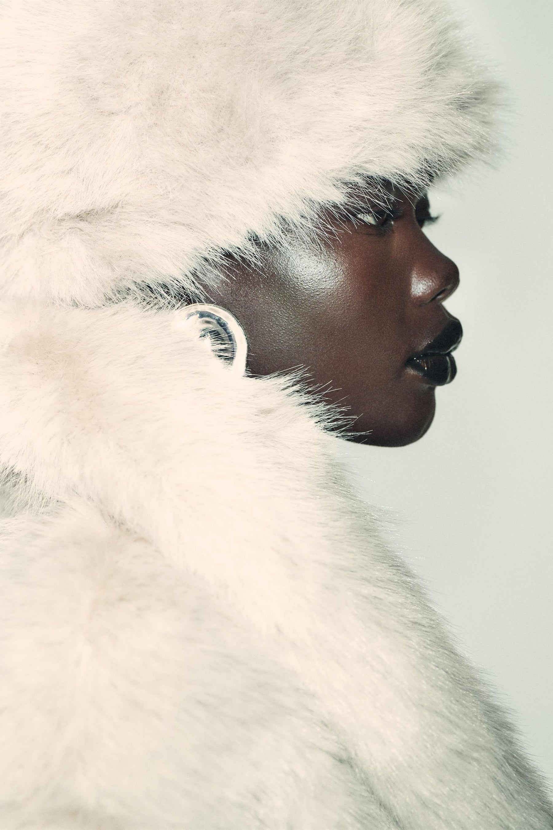 SHORT FAUX FUR COAT WITH LAPEL COLLAR - Image 7