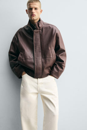 LEATHER EFFECT TEXTURED JACKET - Image 5