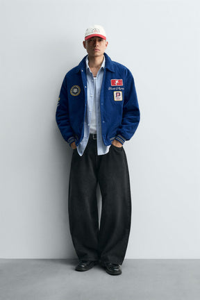 CORDUROY JACKET WITH EMBROIDERED PATCHES - Image 1