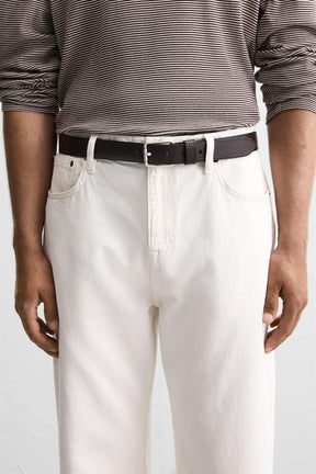 TOPSTITCHED LEATHER BELT - Image 1