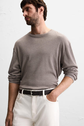 TOPSTITCHED LEATHER BELT - Image 2