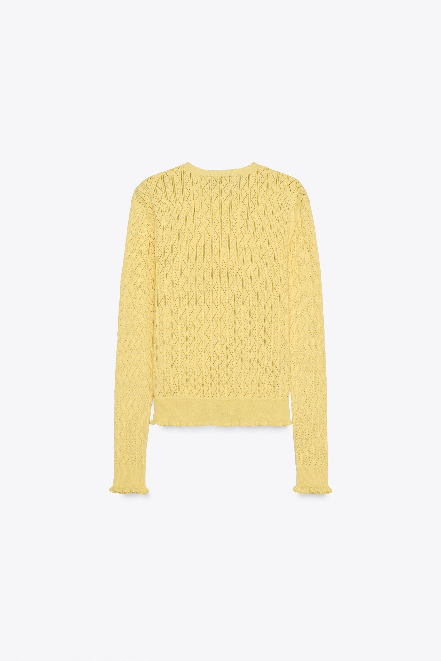 POINTELLE KNIT CARDIGAN WITH RUFFLES - Image 5