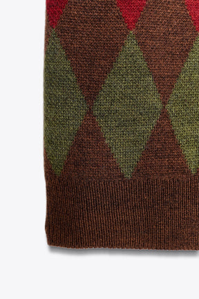 ARGYLE KNIT POLO CARDIGAN - Image 2