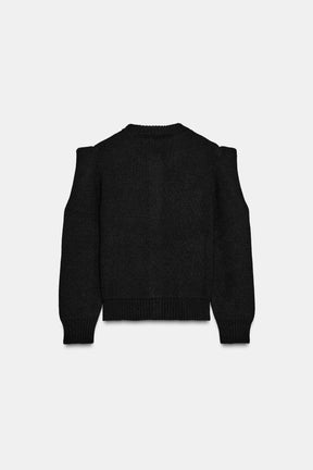 Strickjacke mit Schulter