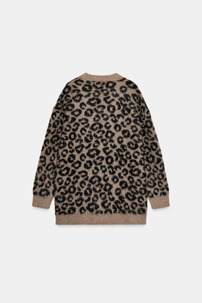 Cardigan mit Tierjacquardmuster