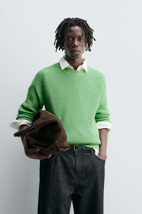TEXTURED COTTON BLEND JUMPER - Image 2