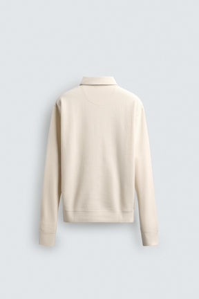 TEXTURED WEAVE POLO SHIRT WITH ZIP - Image 6