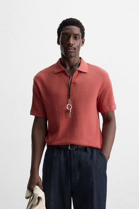 Geometric Jacquard Polo