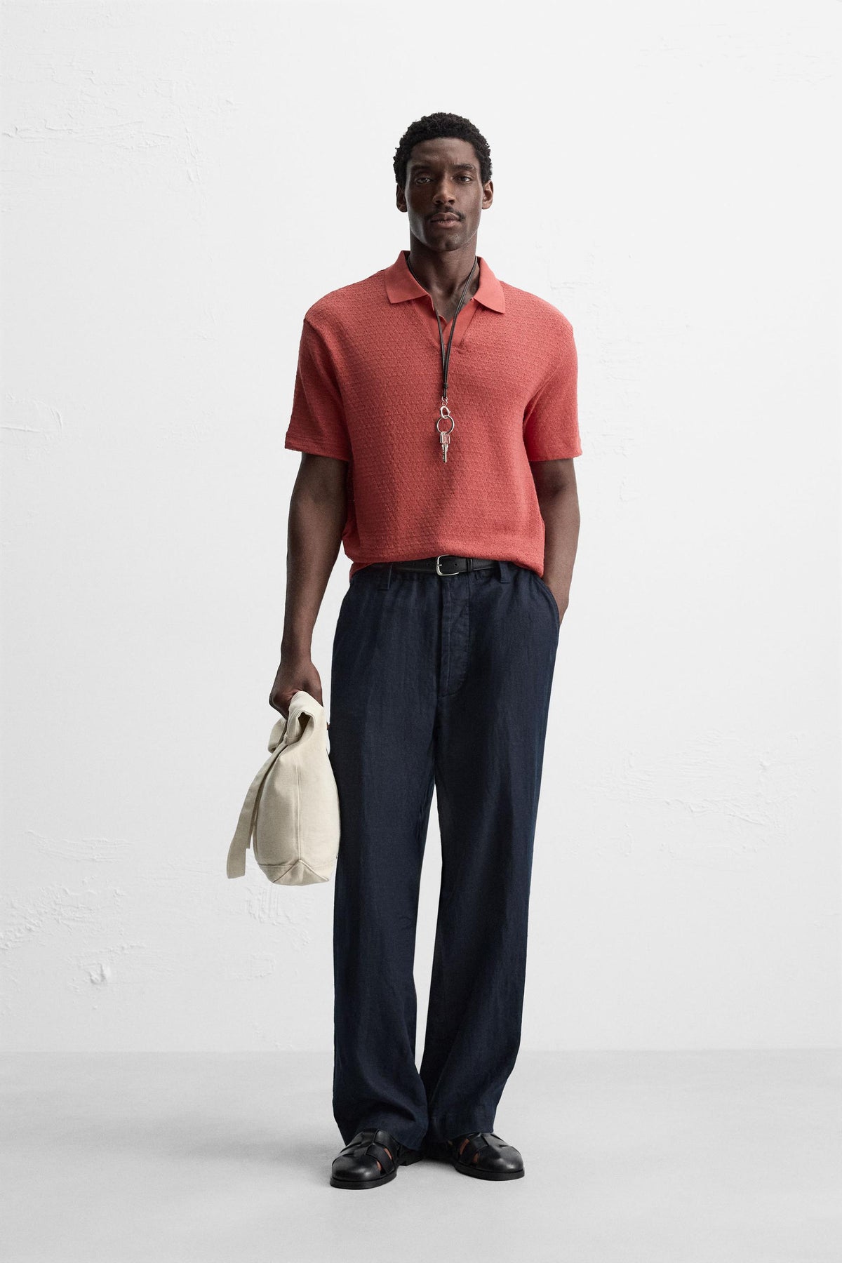 GEOMETRIC JACQUARD POLO SHIRT - Image 1