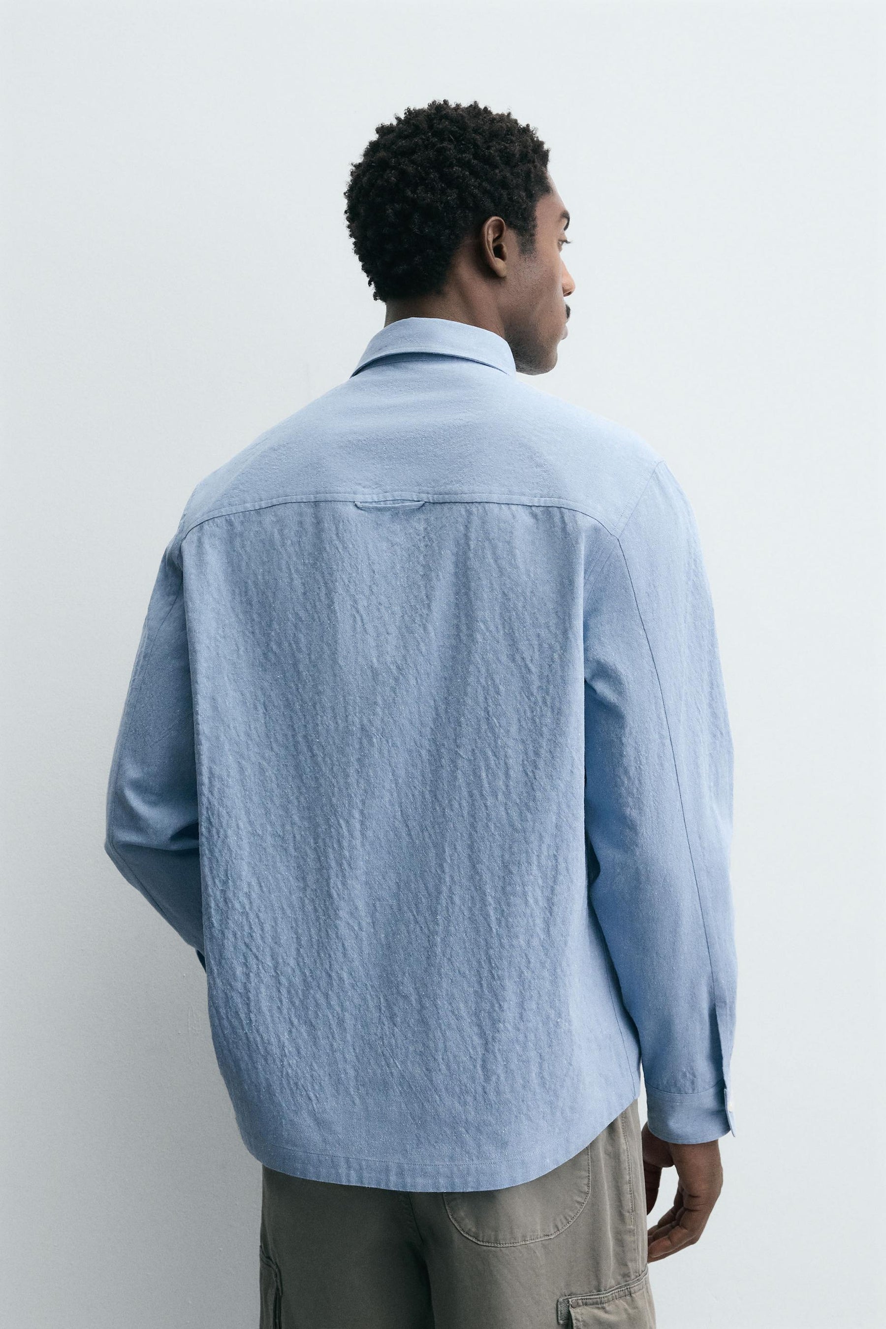 TEXTURED SHIRT WITH POCKET - Image 3