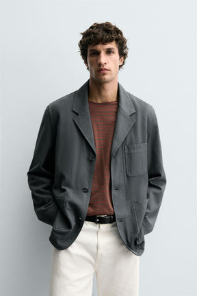 RELAXED FIT TEXTURED BLAZER - Image 2