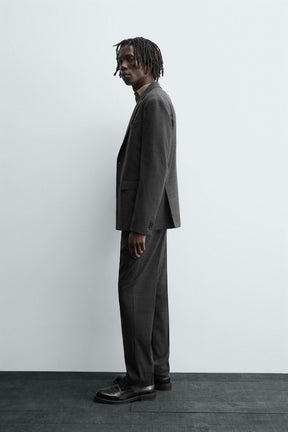 TEXTURED SUIT TROUSERS - Image 4