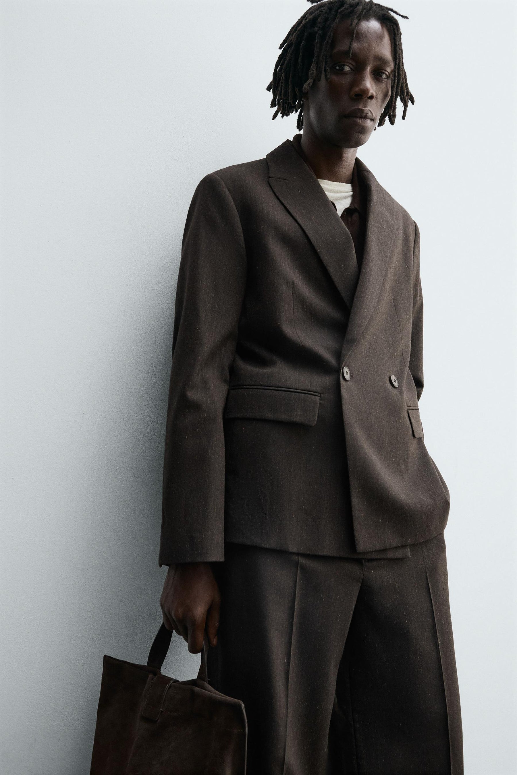 DOUBLE-BREASTED WOOL BLEND SUIT BLAZER - Image 6