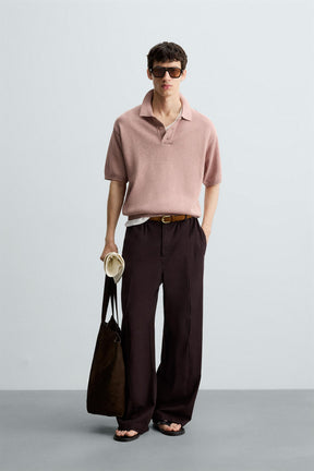 TEXTURED KNIT POLO SHIRT - Image 1