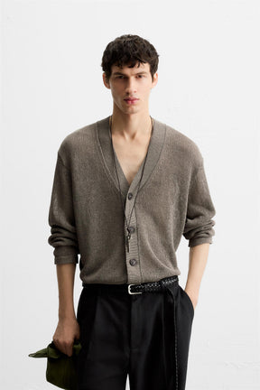 OPEN-KNIT TEXTURED CARDIGAN - Image 2