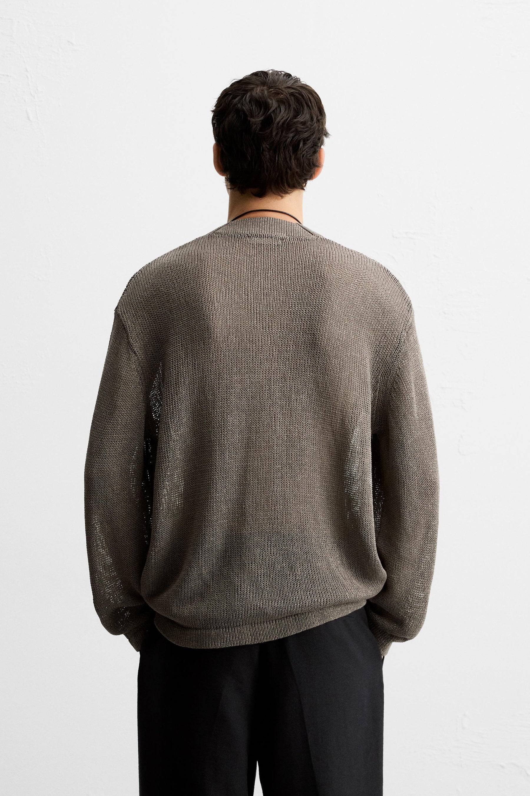 OPEN-KNIT TEXTURED CARDIGAN - Image 3