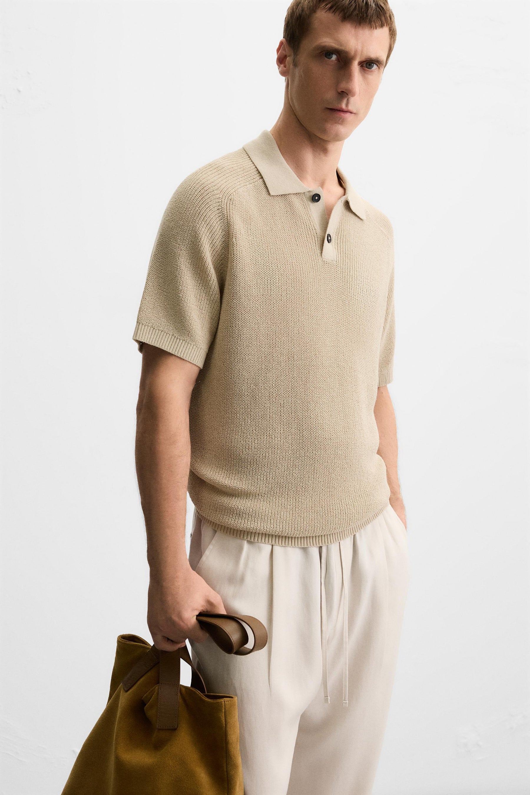 TEXTURED KNIT POLO SHIRT - Image 6