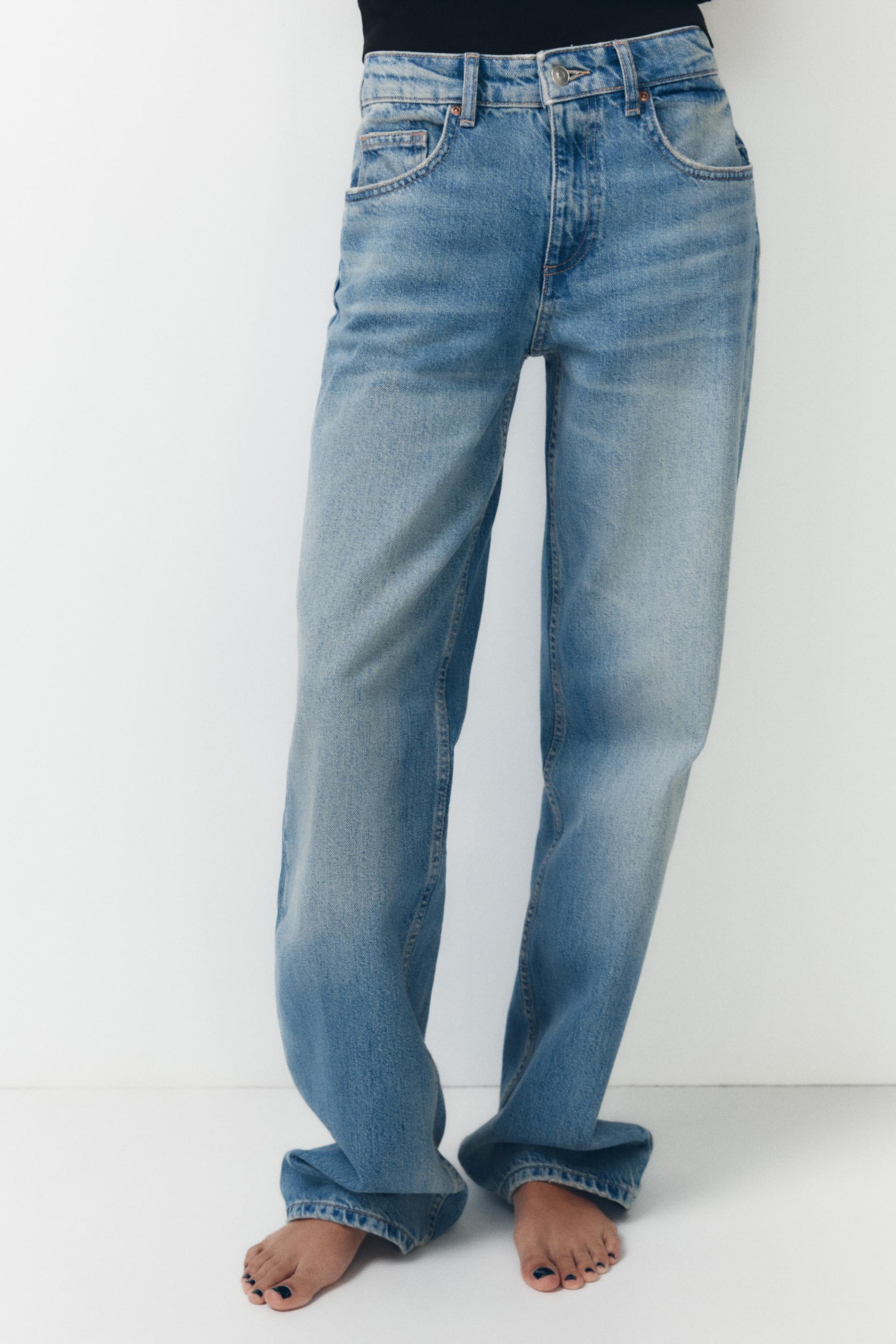 TRF-Jeans mit weitem Bein