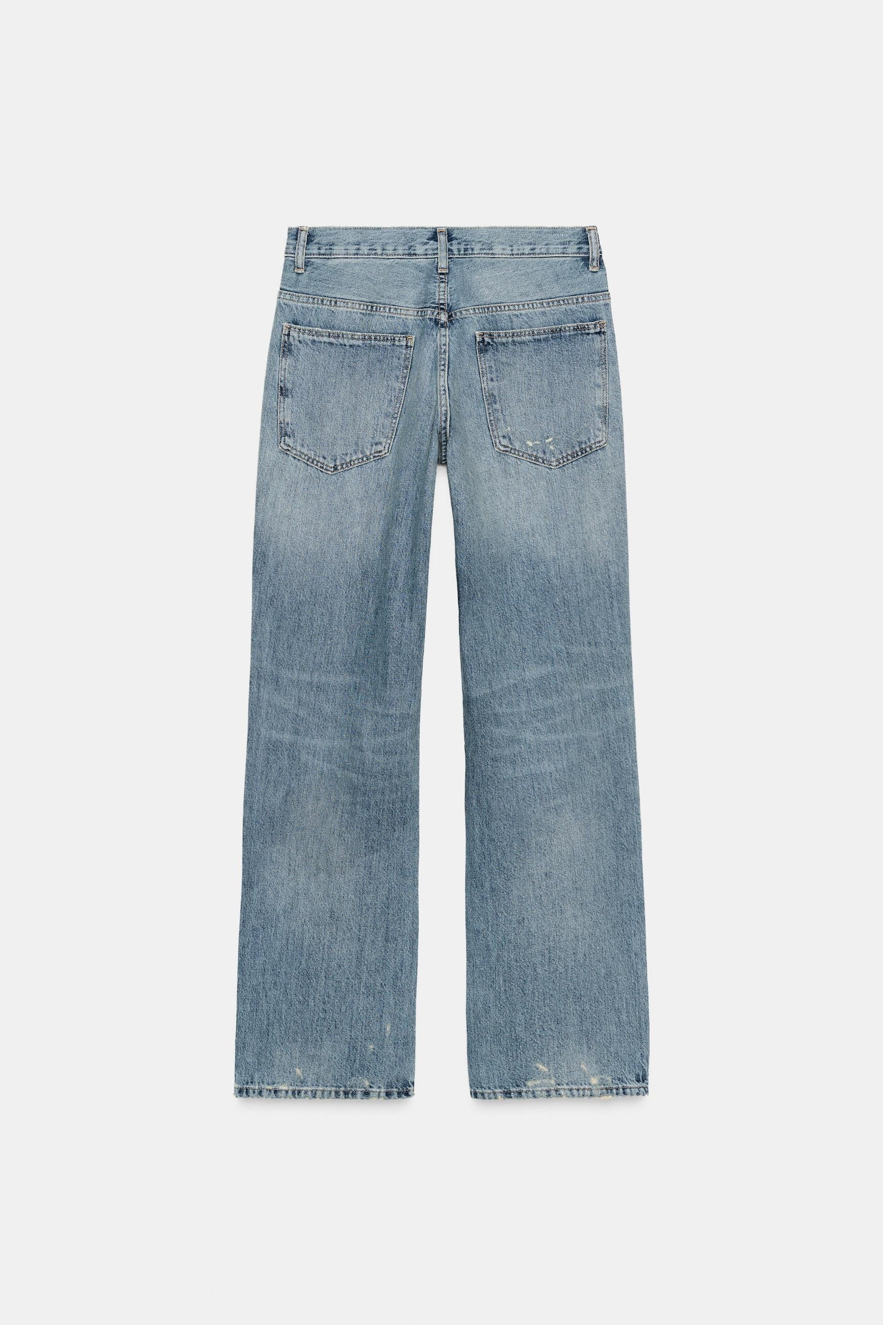 TRF RIPPED WIDE-LEG RHINESTONE