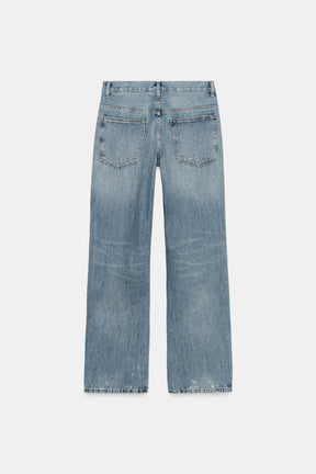 TRF RIPPED WIDE-LEG RHINESTONE