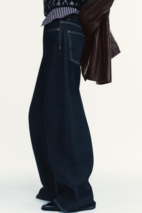 High-Waist-Jeans mit weitem Bein