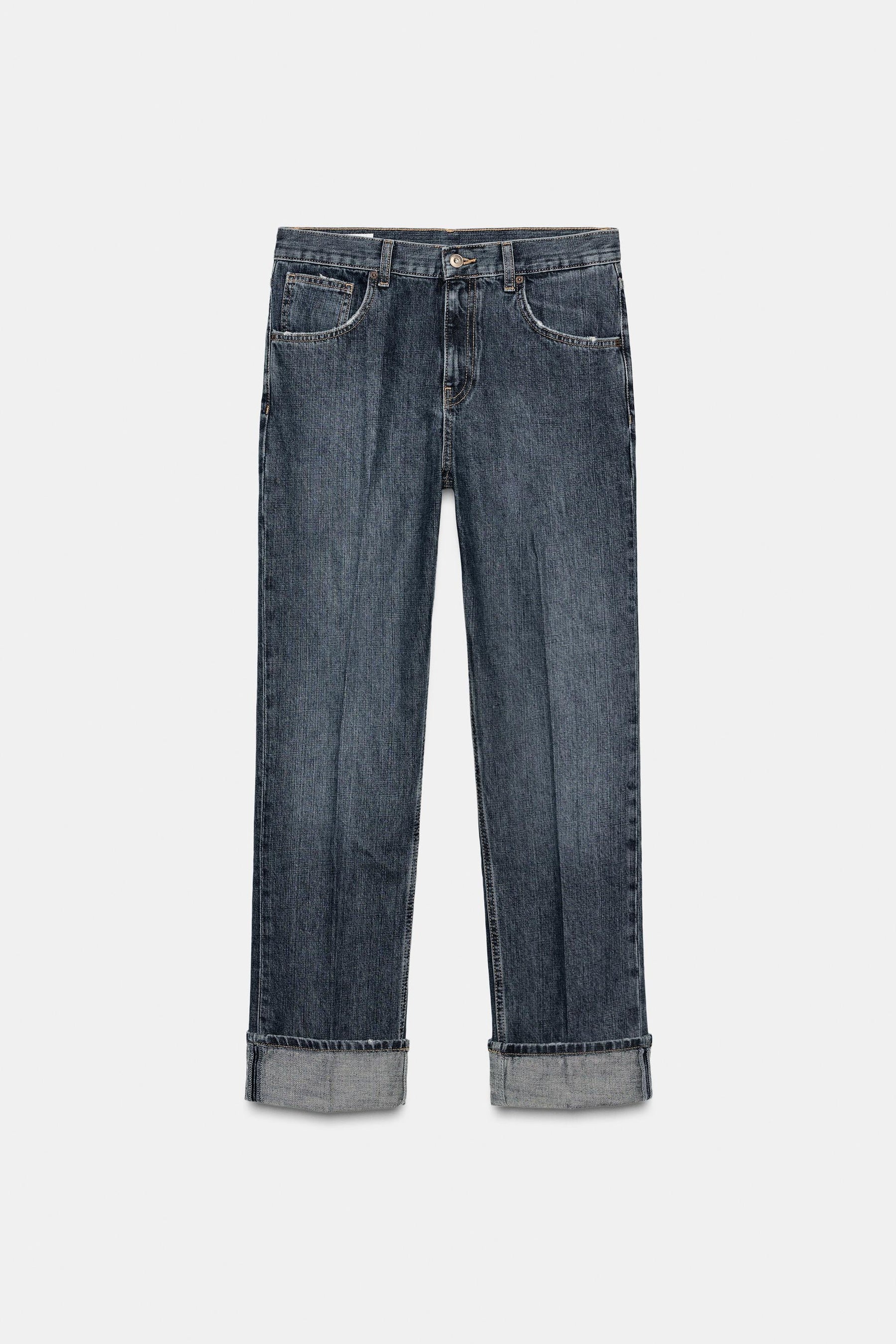 Gerade gefaltete Jeans