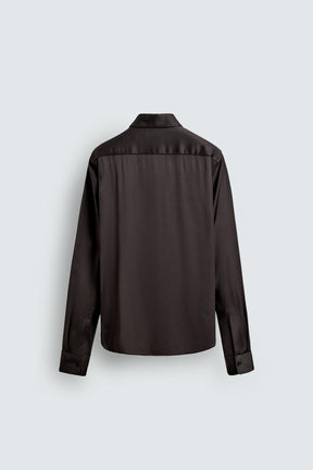 SATIN SHIRT WITH CONTRAST TRIMS - Image 7