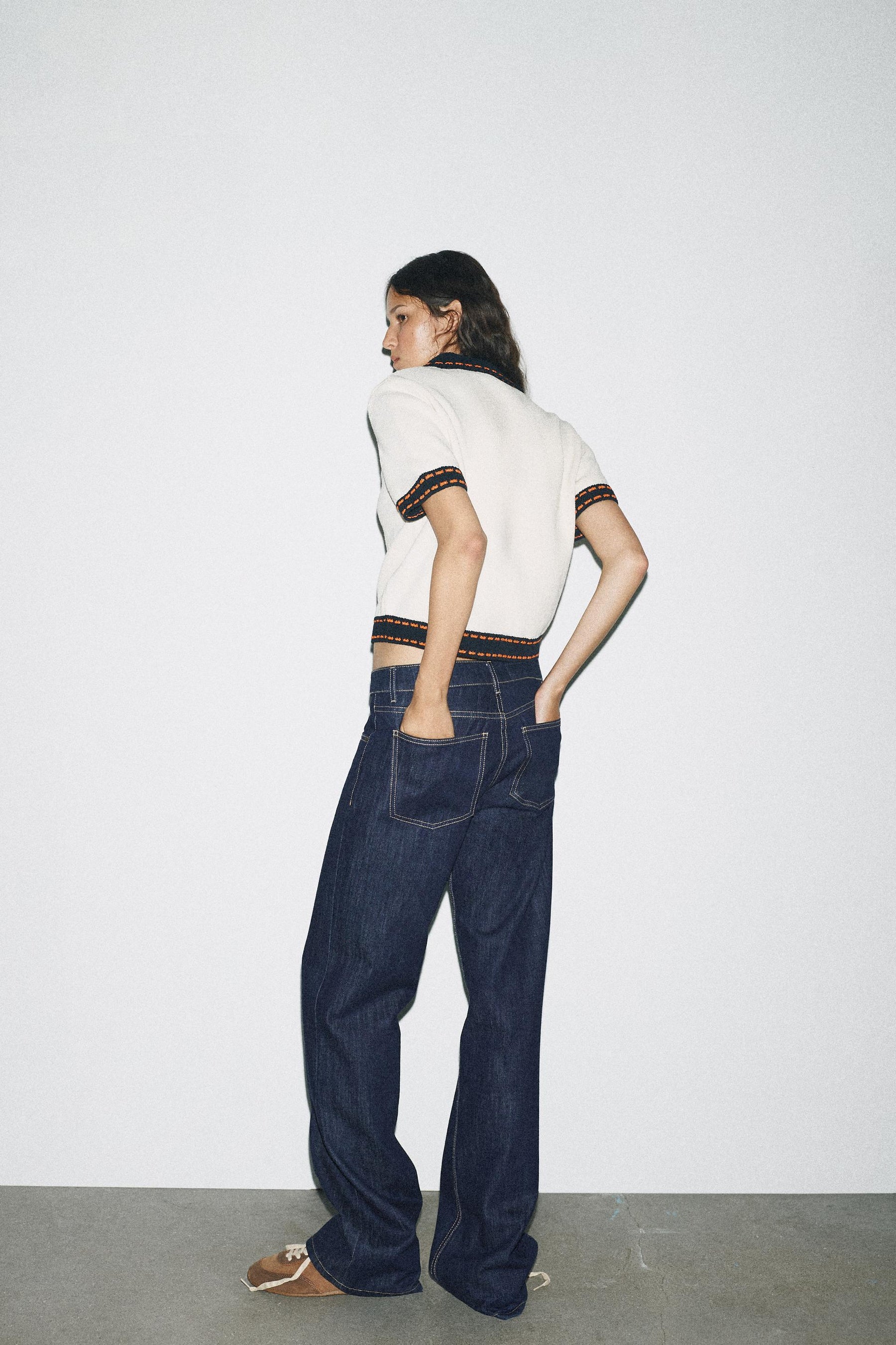 STITCHED KNIT CARDIGAN WITH SHORT SLEEVES - Image 4