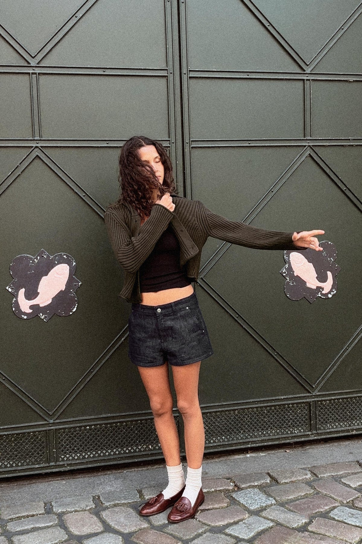 Rippstrick-Strickjacke