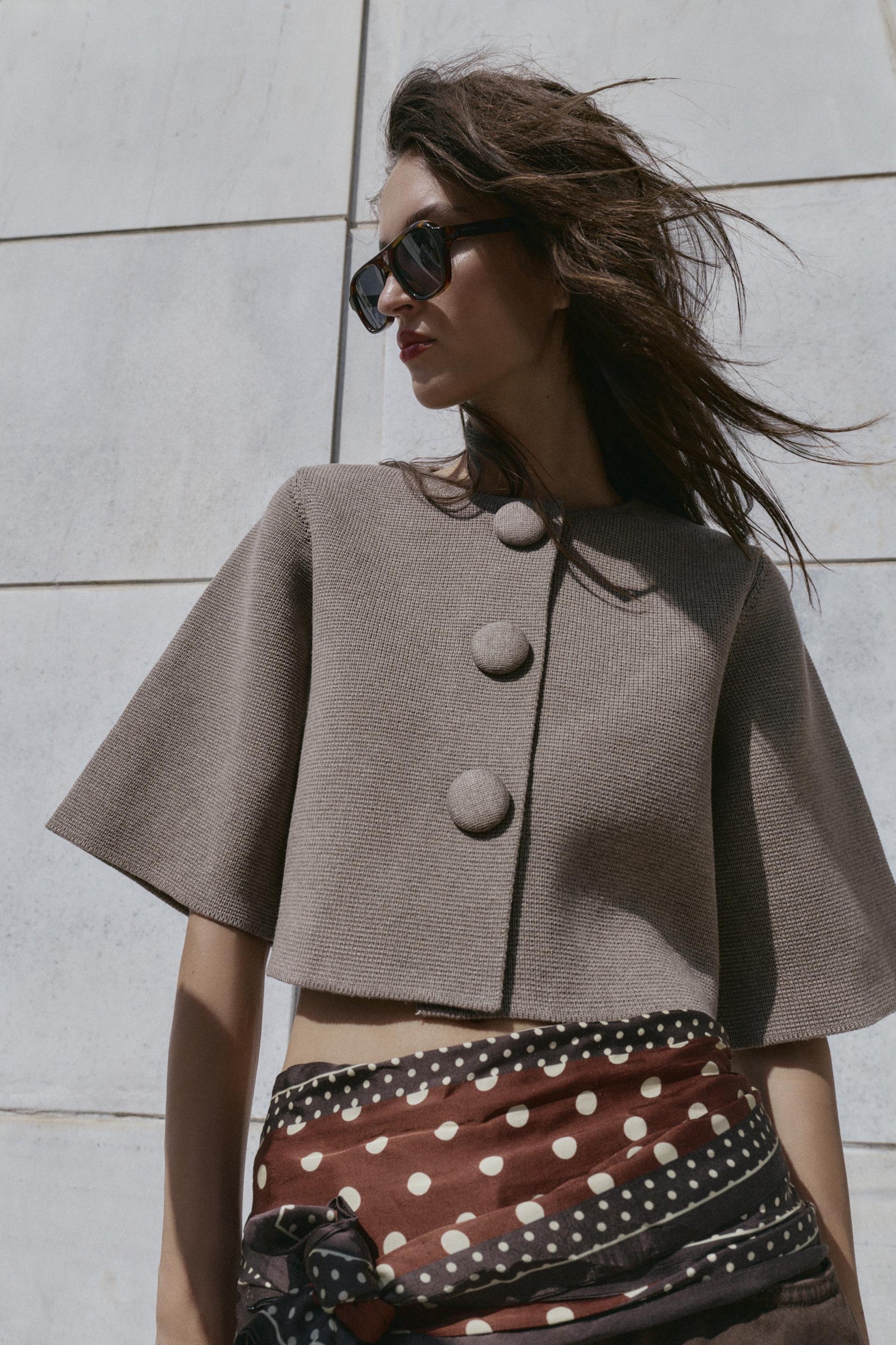 Strickjacke mit bezogenem