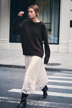 Strickpullover mit Nähten