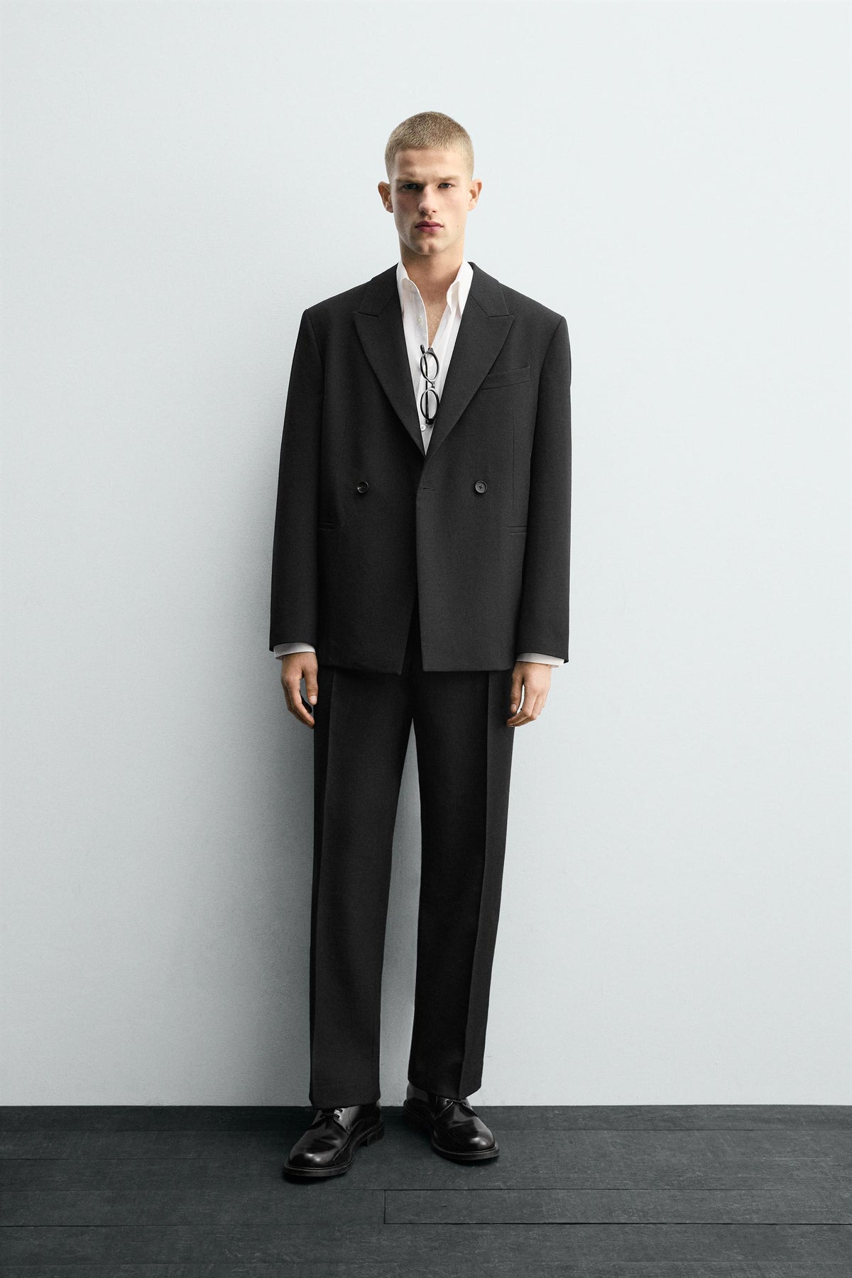DOUBLE-BREASTED WOOL SUIT BLAZER - Image 1