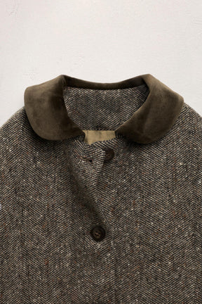 Velvet Peter Pan Wool Coat - Image 2