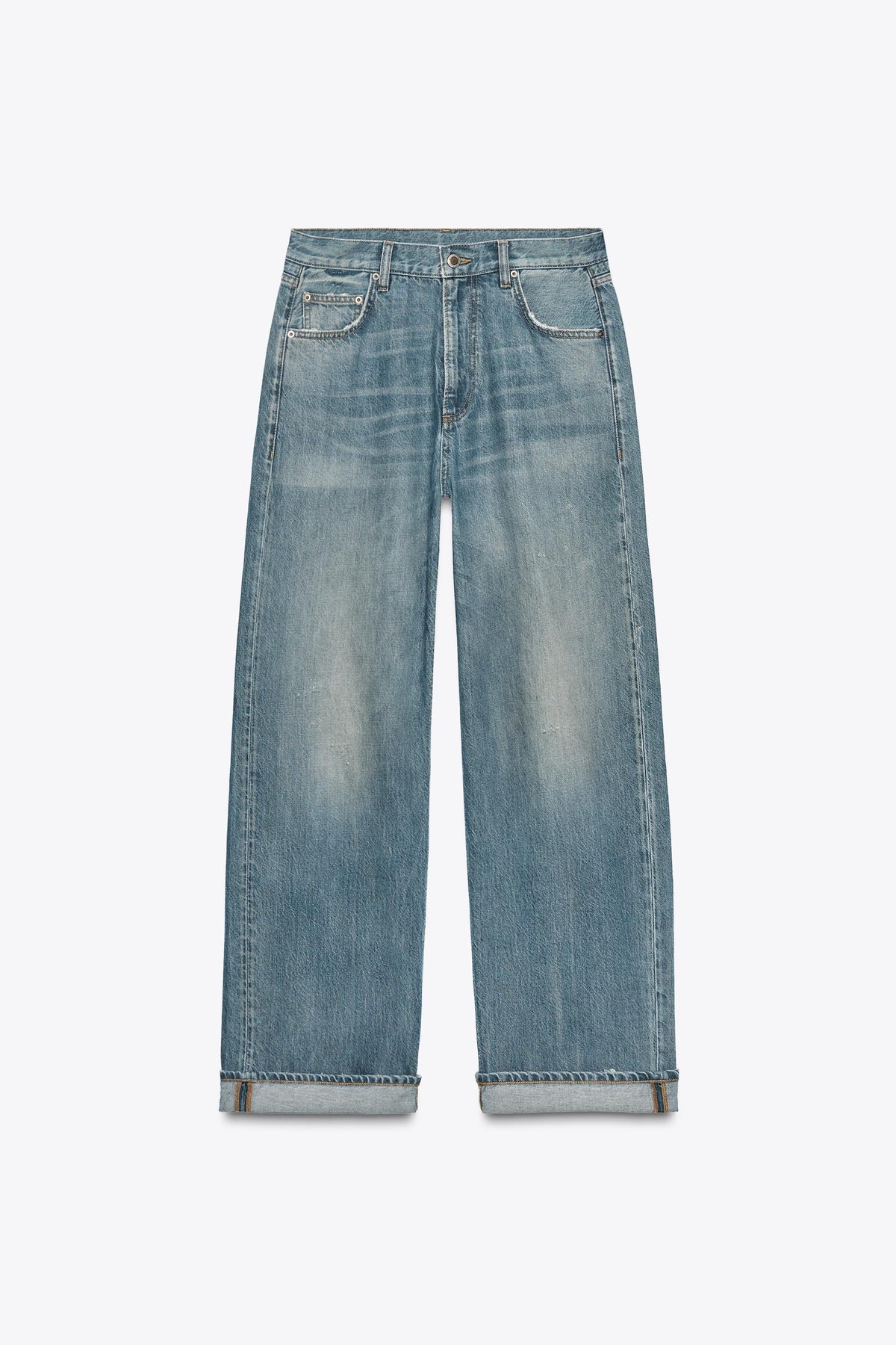 Baggy mid-waist denim jeans