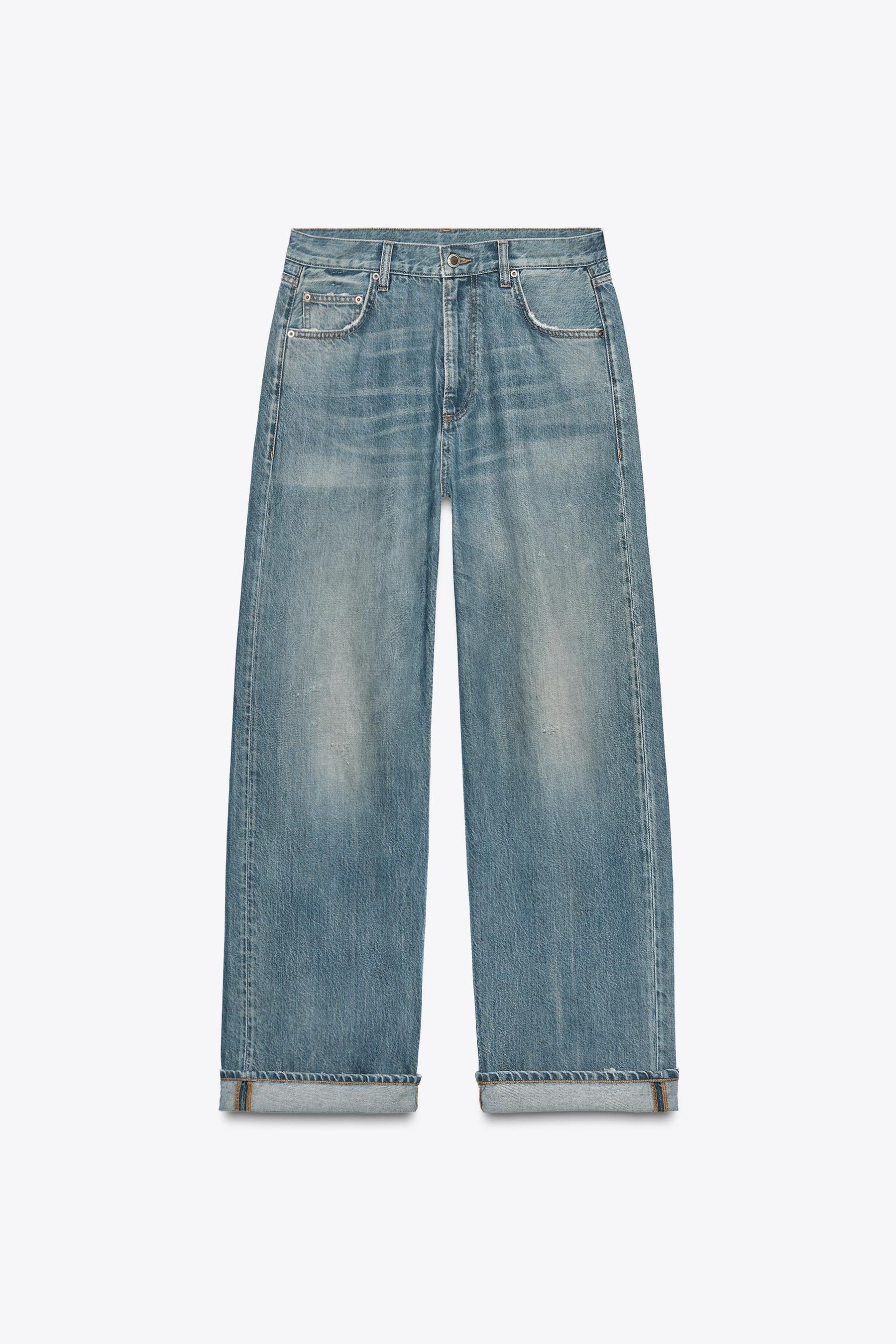 Baggy mid-waist denim jeans