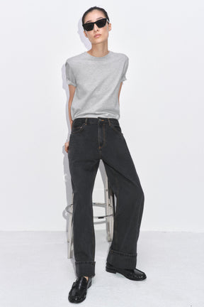 Baggy-Jeans mit mittelhohem Bund