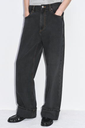 Baggy-Jeans mit mittelhohem Bund