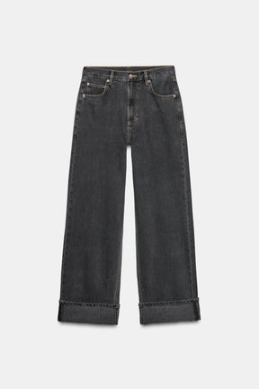 Baggy-Jeans mit mittelhohem Bund